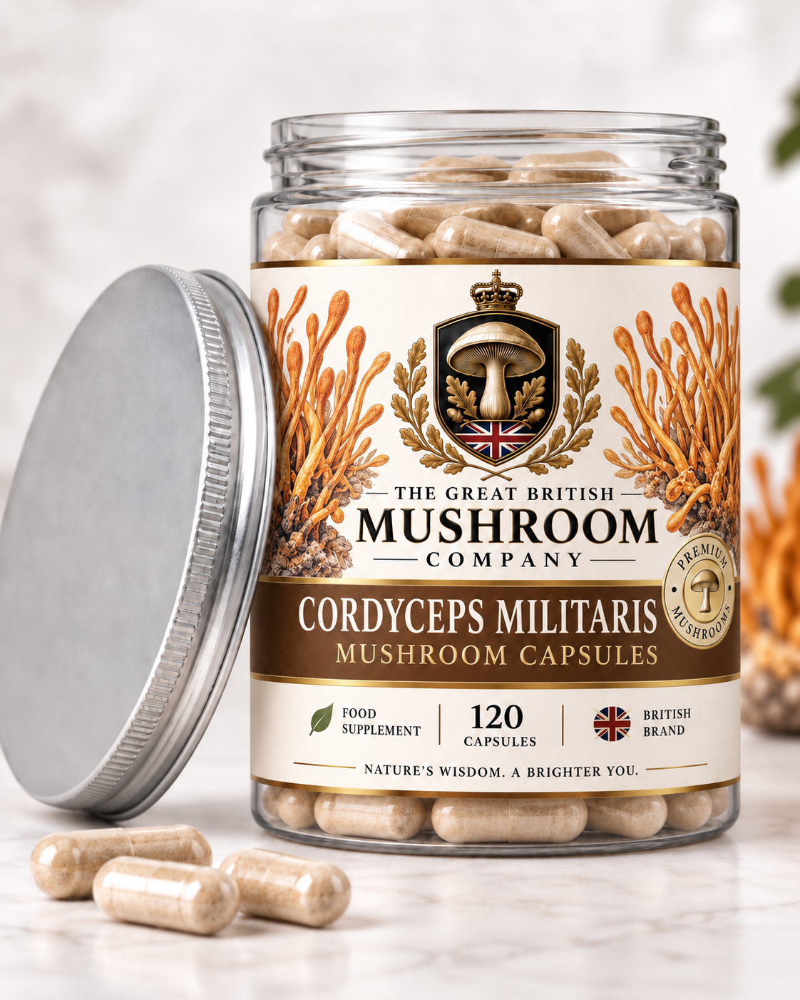 Cordyceps Militaris Mushroom Extract Capsules - 120 Capsules